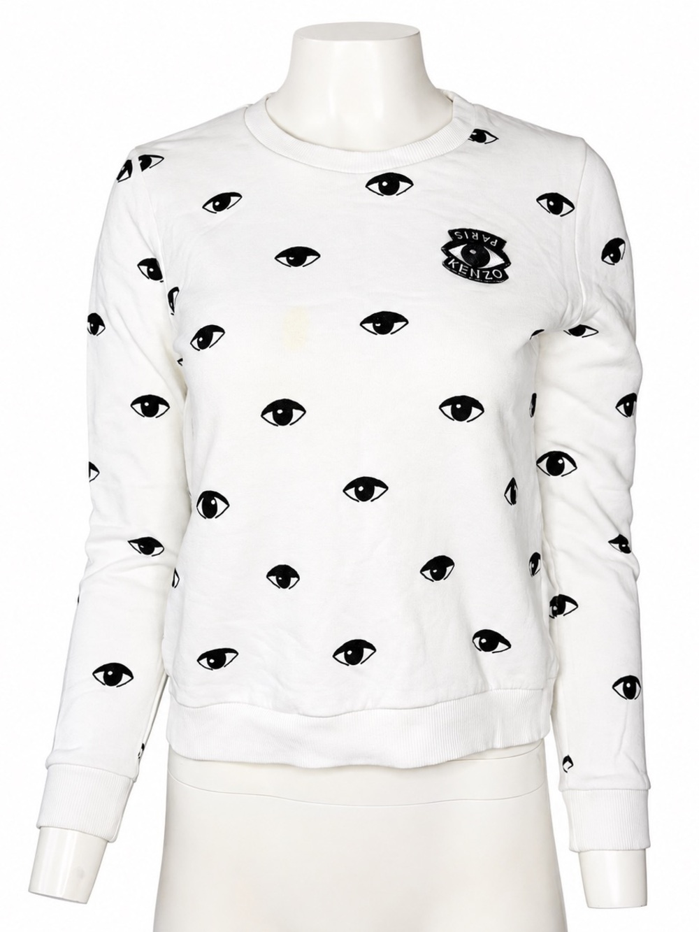 KENZO Paris Women’s Eye Print Sweatshirt White Size S